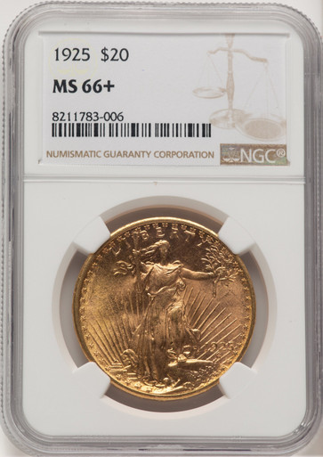 1925 $20 Saint-Gaudens Double Eagle NGC MS66+ (774732016). Third Image