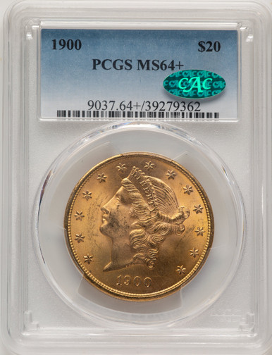1900 $20 CAC Liberty Double Eagle PCGS MS64+ (777985044). Third Image