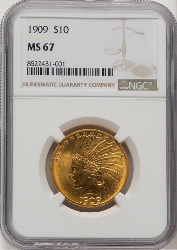 1909 $10 Indian Eagle NGC MS67. Third Image