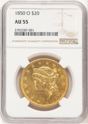 1850-O $20 Liberty Double Eagle NGC AU55 (779390004). Third Image