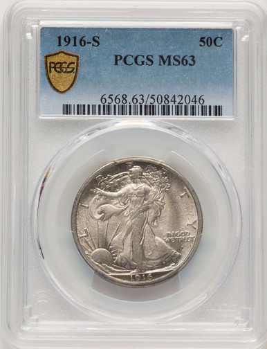 1916-S 50C Walking Liberty Half Dollar PCGS MS63 (521168005) - LCR