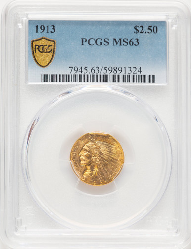 1913 $2.50 Indian Quarter Eagle PCGS MS63 (521416050). Third Image