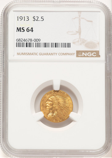 1913 $2.50 Indian Quarter Eagle NGC MS64 (778990009). Third Image