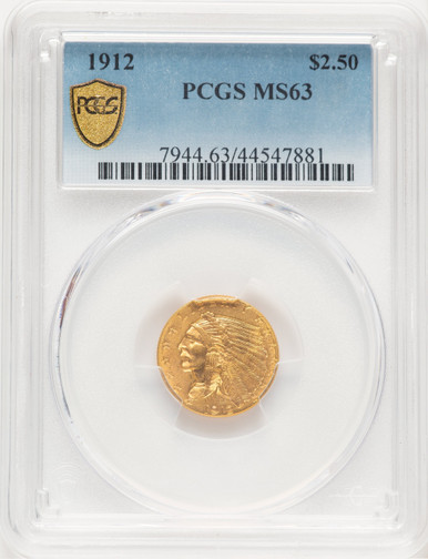 1912 $2.50 Blue Gradient Indian Quarter Eagle PCGS MS63. Third Image