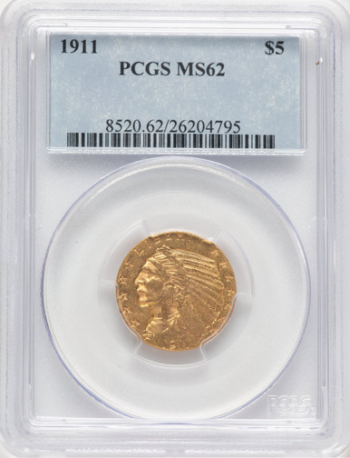 1911 $5 Indian Half Eagle PCGS MS62 (779143032). Third Image