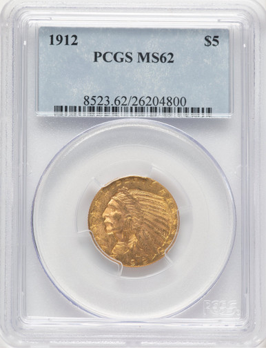 1912 $5 Indian Half Eagle PCGS MS62 (779143033). Third Image