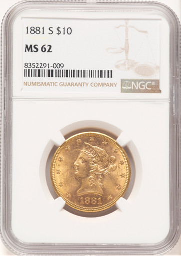 1881-S $10 Liberty Eagle NGC MS62. Fourth image.