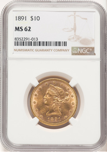 1891 $10 Liberty Eagle NGC MS62. Fourth image.