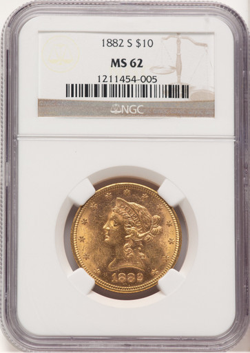 1882-S $10 Liberty Eagle NGC MS62 (779429017). Fourth image.