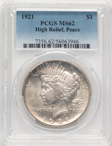 1921 Peace Dollar PCGS MS62. Third Image