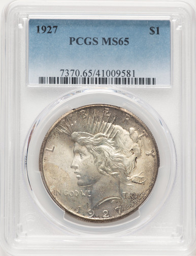 1927 Peace Dollar PCGS MS65. Third Image
