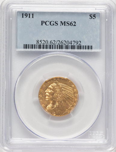 1911 $5 Indian Half Eagle PCGS MS62 (779143036). Third Image
