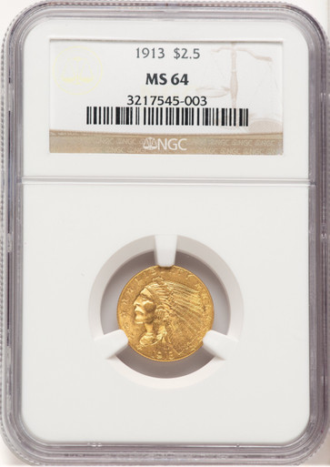 1913 $2.50 Indian Quarter Eagle NGC MS64 (779092005). Third Image