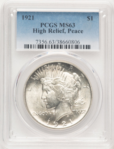 1921 Peace Dollar PCGS MS63 (778971009). Third image.