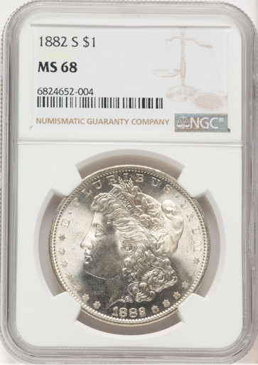 1882-S Morgan Dollar NGC MS68 (507435014). Third image.