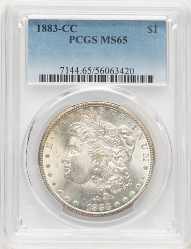 1883-CC Morgan Dollar PCGS MS65 (778740003). Fourth image.