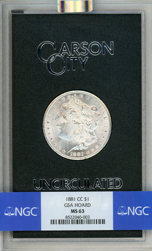 1881-CC GSA Hoard Morgan Dollar NGC MS63 (778573034). Third Image