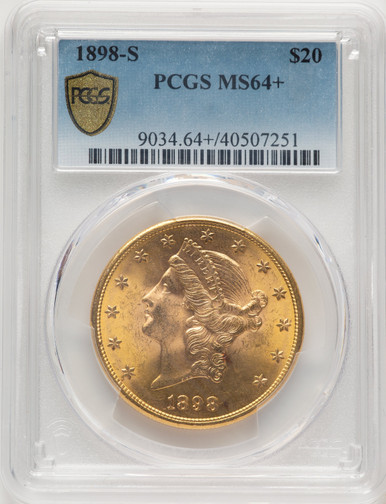 1898-S $20 Liberty Double Eagle PCGS MS64+ (778017001). Third Image