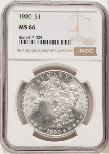 1880 Morgan Dollar NGC MS66 (778956012). Third Image