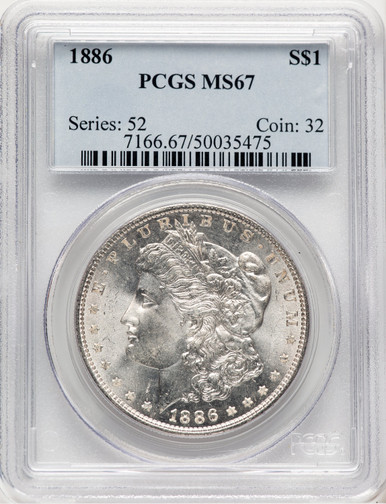 1886 Morgan Dollar PCGS MS67 (778971014). Third Image
