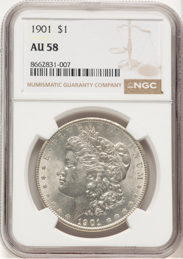 1901 Morgan Dollar NGC AU58 (777194066). Third Image