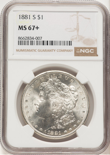 1881-S Morgan Dollar NGC MS67+ (778956066). Third Image