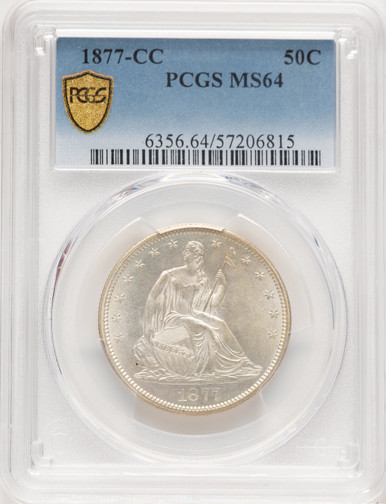1877-CC 50C Seated Half Dollar PCGS MS64 (776350016). Third Image