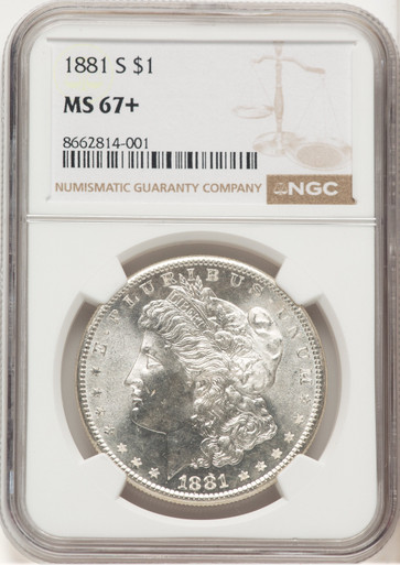 1881-S Morgan Dollar NGC MS67+ (779283002). Third Image