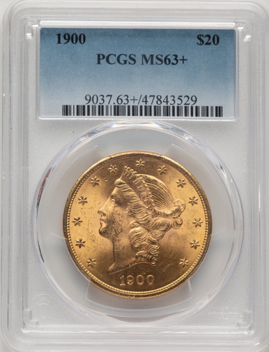 1900 $20 Liberty Double Eagle PCGS MS63+ (777304047). Third Image