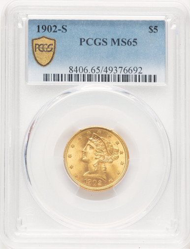 1902-S $5 Liberty Half Eagle PCGS MS65. Fourth image.