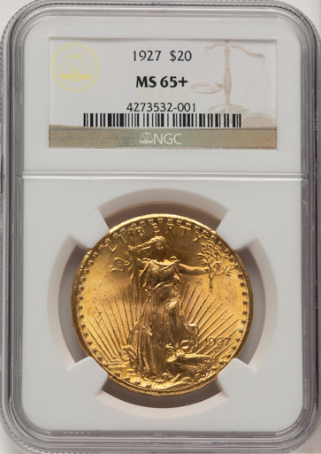 1927 $20 Saint-Gaudens Double Eagle NGC MS65+ (520918031). Third Image