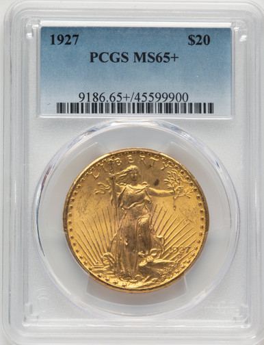 1927 $20 Saint-Gaudens Double Eagle PCGS MS65+ (775856002). Third Image