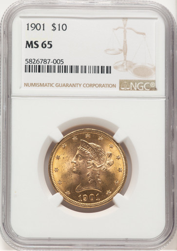 1901 $10 Liberty Eagle NGC MS65 (777999078). Third Image