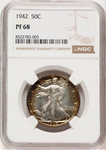 1942 50C Proof Walking Liberty Half Dollar NGC PR68 (775897004). Fourth image.