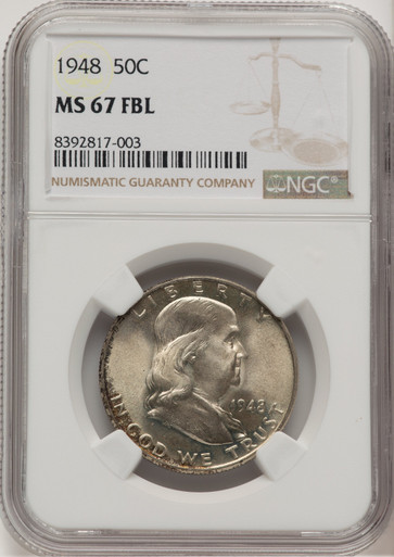 1948 50C FL Franklin Half Dollar NGC MS67 (778537001). Third image.