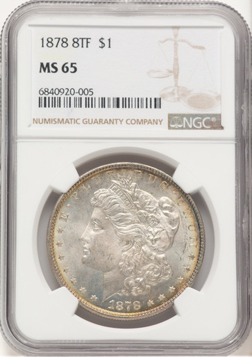 1878 8TF Morgan Dollar NGC MS65 (507439004). Third Image