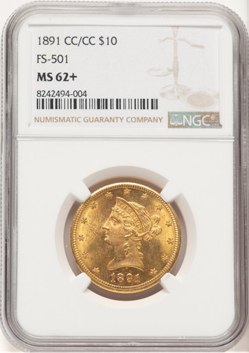 1891-CC $10 FS-501 Liberty Eagle NGC MS62+. Fourth image.