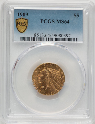 1909 $5 Indian Half Eagle PCGS MS64 (521326008). Third Image