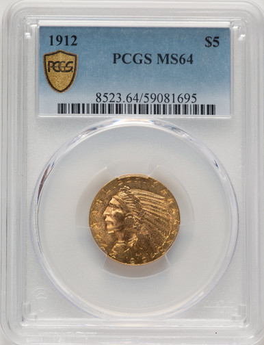 1912 $5 Indian Half Eagle PCGS MS64 (521326010). Third Image