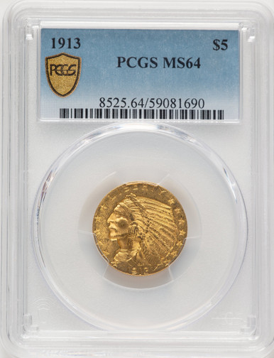 1913 $5 Indian Half Eagle PCGS MS64 (521326011). Third Image