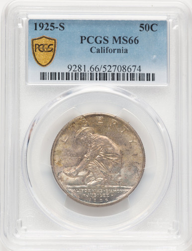 1925-S 50C California Commemorative Silver PCGS MS66. Third Image
