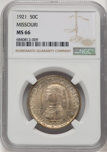 1921 50C Missouri Commemorative Silver NGC MS66 (521164011). Third Image