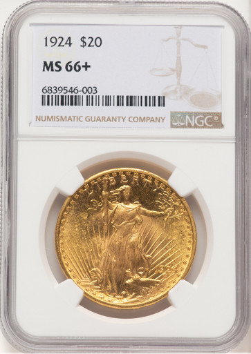 1924 $20 Saint Saint-Gaudens Double Eagle NGC MS66+ (779331019). Third Image