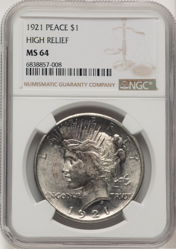 1921 Peace Dollar NGC MS64 (777985020). Third Image