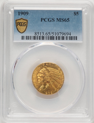 1909 $5 Indian Half Eagle PCGS MS65 (778254006). Third Image
