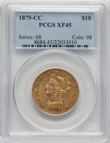 1879-CC $10 Liberty Eagle PCGS XF45. Third Image