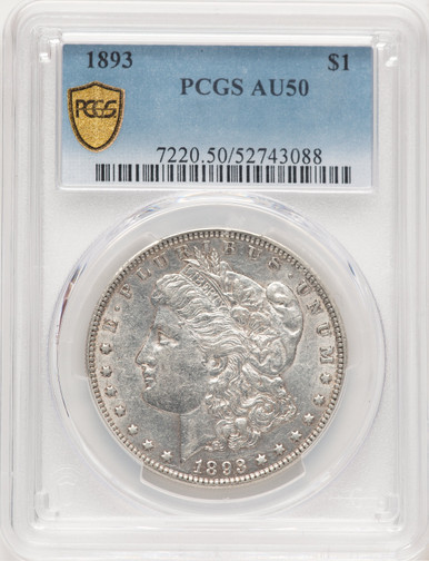 1893 Morgan Dollar PCGS AU50 (778883022). Third Image