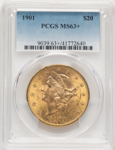 1901 $20 Liberty Double Eagle PCGS MS63+ (777621001). Third Image
