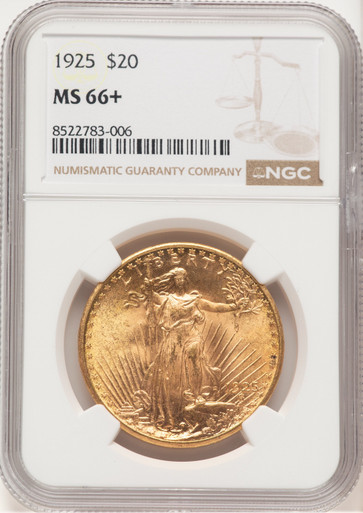 1925 $20 Saint-Gaudens Double Eagle NGC MS66+ (507267038). Third Image
