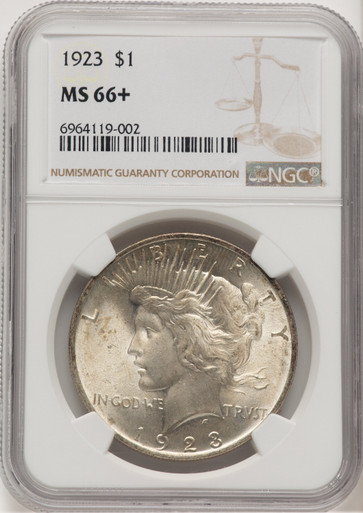 1923 Peace Dollar NGC MS66+ (507436018). Third Image